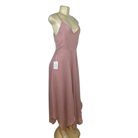 Mia Joy Women’s Dusty Pink Sleeveless Spaghetti Strap Midi Dress Sz S - New - Picture 2 of 9